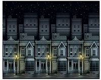 Beistle Victorian Townscape Backdrop - Multi-color