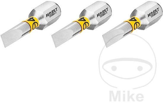 HAZET Bit 2208N-4/3 · 1/4 inch (6,3 mm) zeskant massief · Sleufprofiel · 3-delig · SW 0,5 x 4 mm