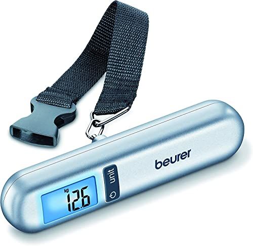 Beurer LS 06 Bagageweegschaal, digitale bagageweegschaal met LCD-scherm, geïntegreerd 1m meetlint voor handbagagevereisten, ideaal voor reizen, tot 40 kg