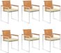 vidaXL Tuinstoelen 6 stuks met kussens massief acaciahout
