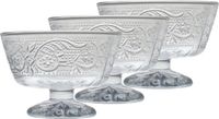 Cosy & Trendy IJs/Sorbet coupes op voet - gedecoreerd glas - 6x stuks - 10 x 7 cm - schaaltjes