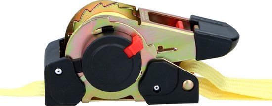 Dunlop Spanband met Ratel - Sjorband 4 Meter - Max. 500KG - Geel/Zwart