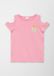 s.Oliver T-shirt met glitterprint roze korte mouw ronde hals katoen 92/98