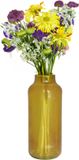 Bela Arte Bloemenvaas Milan - transparant okergeel glas - 15 x 35 cm