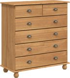 vidaXL Ladeblok ASKIM Bruin Massief Grenenhout 91 x 40 x 95,5 cm