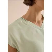 Cecil Blouse met korte mouwen met structuurmix, Raw Matcha Lime, S