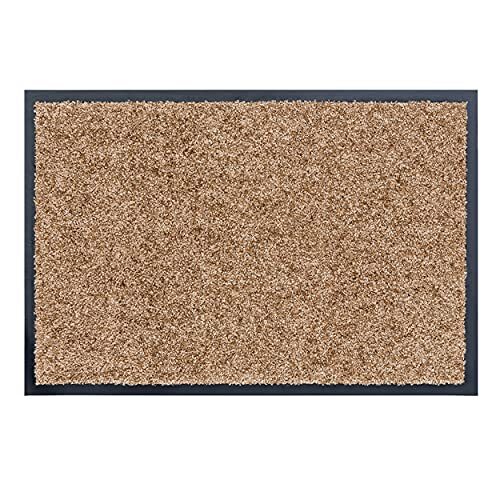 Astra Hoogwaardige vuilvangmatten – wasbare vuilvangmatten – robuust – duurzame deurmat – voor binnen – zand – 60 x 90 cm