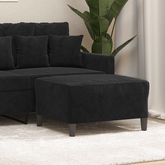 vidaXL - Voetenbank - 70x55x41 cm - fluweel - zwart