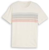 Tom Tailor - T-shirt imprimé sur la poitrine - Taille XXXL - Gardenia White
