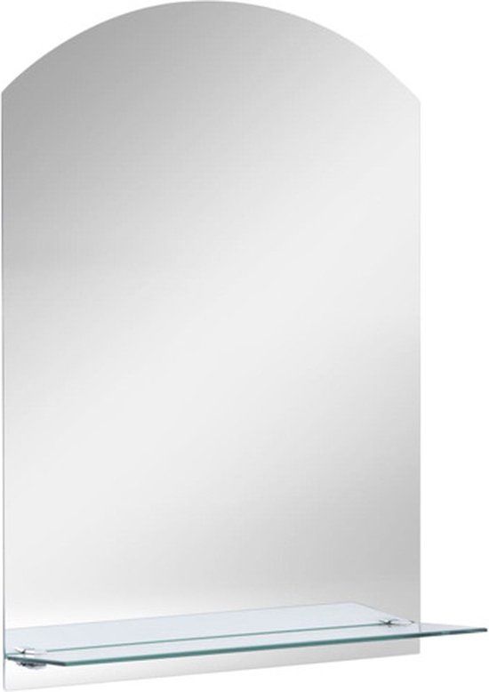 vidaXL Wandspiegel met schap 20x40 cm gehard glas