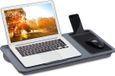 Relaxdays laptopkussen met muismat, antislip, 57,5 x 30 cm, handvat, grijs