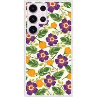 Samsung Bedrukt siliconen hoesje compatibel met Galaxy S23 Ultra Fleurs Violettes
