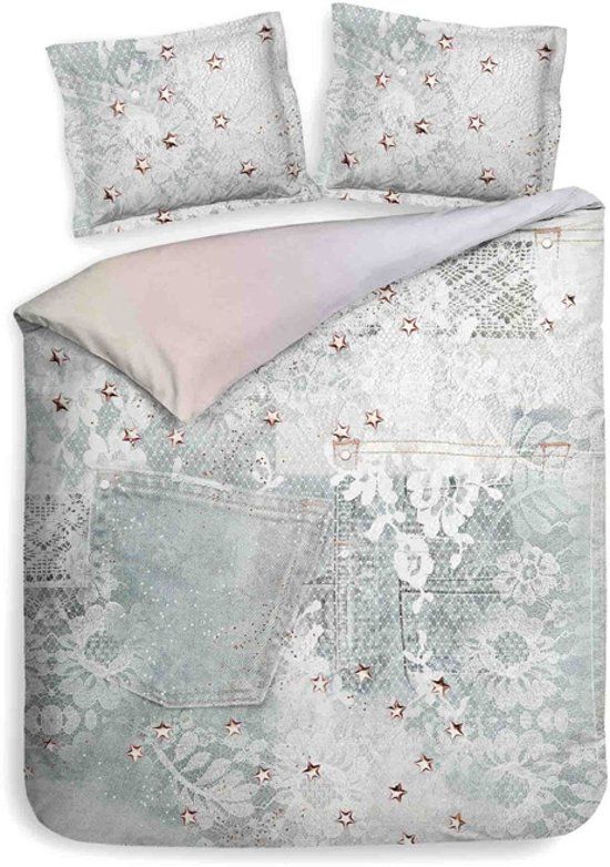 Heckett & Lane Darian Dekbedovertrek - Litsjumeaux XL - 260x200/220 cm - Dreamy Light Blue - Katoen