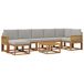 vidaXL - Buiten - bank - set - 8 - st - Naturel - en - lichtgrijs - Polyester