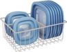 mDesign Porte-couvercles - panier de rangement/organisateur de cuisine/panier de garde - pour couvercles, boîtes de conservation et plus - avec 3 compartiments - pierre