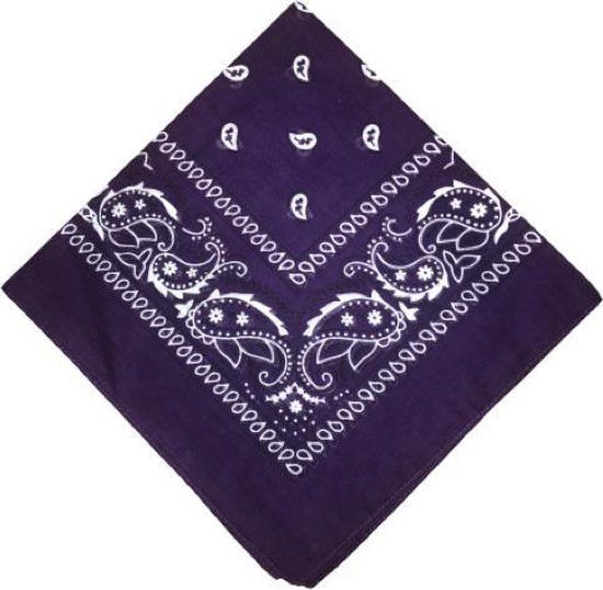 Bandana Paisley donker paars - 100% katoen - paars