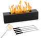 Merkloos / Sans marque Vuurschaal - Vuurkorf - Vuurplaats - Tafelvuur - Tafelblad - Draagbaar Beton - Mini-Bio-Ethanol Open Haard - Lichte - Duurzame - Modern Stijl met Vuurdoder - Marshmallow-roosterstokjes - voor Binnen - Buiten - 38 x 8.5 x 8.5 cm - Zwart