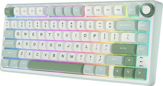 Royal Kludge RKR75 - RGB Mechanical Gaming Keyboard - Sky Cyan - Brown Switches - USB - US Layout