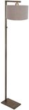 Steinhauer Bronzen vloerlamp Stang 4897BR 160cm met schakelaar, grof grijs linnen kap