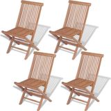 Teakwood Chaises pliantes, lot de 4