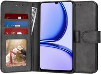 Techsuit Hoesje geschikt voor Realme C53 - Diary Book Wallet Case - Zwart