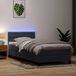 Maison Exclusive - Lit boxspring avec matelas et éclairage LED, gris foncé, 80x220 cm, velours