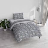 Italian Bed Linen Athena Beddengoedset, 100% katoen, beige-grijs, eenpersoonsbed