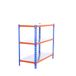Simon Rack Metalen stelling 1000x1100x400 mm - Simonclick | 3 niveaus, Metalen legbord, 200 kg buigbelasting, Corrosiewerende coating,, Blauw/Oranje/Gegalvaniseerd