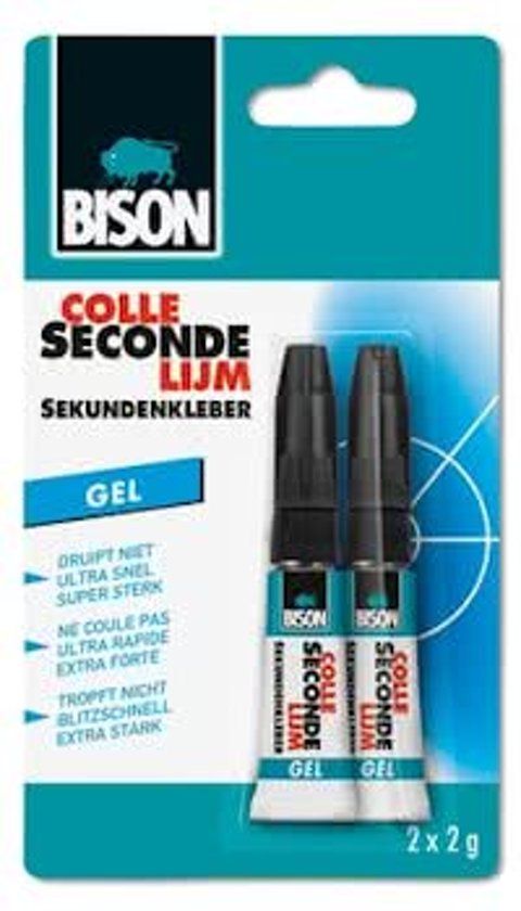 Bison secondelijm gel 2x2 gr