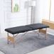 Table de massage pliante 2 zones 186x60 cm, lit noir portable, hauteur réglable, matelas de soins esthétiques