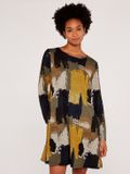 Apricot Paint Stroke Swing Mini Dress