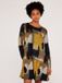 Apricot Paint Stroke Swing Mini Dress