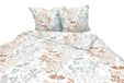 Linge de lit, tissu piqué gaufré, sans repassage, 100 % coton, 160 x 200, 2671, feuilles beige-gris