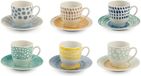Markenlos Marea Espressokopjes - Porselein - Veelkleurig - 6 stuks