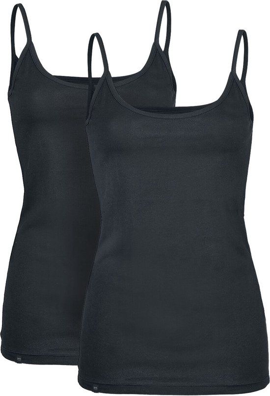 Black Premium by EMP Dubbelpak zwarte crew neck tops - Dames - L