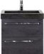 BES LED Seville Badmeubelset 60 cm - Black Oak - Wastafel Hardsteen Wit Lucca