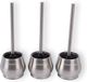 Discountershop Premium Toiletborstelset - 3x RVS Toiletborstels met Houder - Zilver
