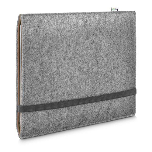 stilbag Vilten hoes voor Apple iPad Pro 12.9 (2020) (4th Generation) | Etui Tas van Merino wolvilt | Collekion Finn - Kleur: lichtgrijs/bruin | Tablet beschermhoes Made in Germany