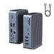 USB C Docking Station voor MacBook Pro/Air, 15-in-1 USB C Hub Triple Monitor via VGA/2*HDMI, 100W PD Laptop Dock voor Lenovo, HP, Dell (USB-A/C 3.0 5GBPS, RJ45 Ethernet, Audio & Mic, SD/TF)
