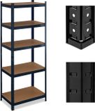 Merkloos Relaxdays Stellingkast - 180x70x45 cm - tot 500 kg - Staal - Garage - Zwart