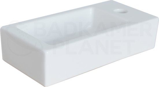 Badkamerplanet Aquino Mini Fontein - 36x18cm - Wit Keramiek