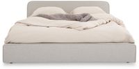 IDIMEX Gestoffeerd bed MARINI 140x200 cm met lattenbodem – Lichtgrijs