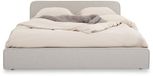 IDIMEX Lit rembourré MARINI 140x200 cm avec sommier à lattes – Gris clair