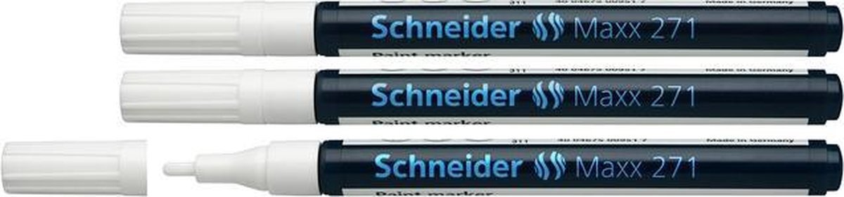 Schneider lakmarker Maxx 271 1-2 mm wit. Set á 3x S-127149-3