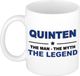 Bellatio Decorations Quinten cadeau mok - man myth legend - naam koffiemok / beker - wit en blauw - 300 ml - verjaardag