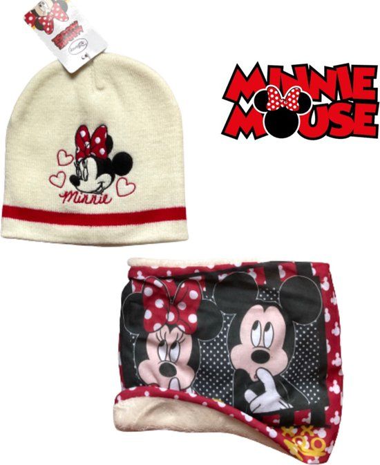 Minnie Mouse Winter Set - Off White/Red - Kids - One Size (3-6 years)