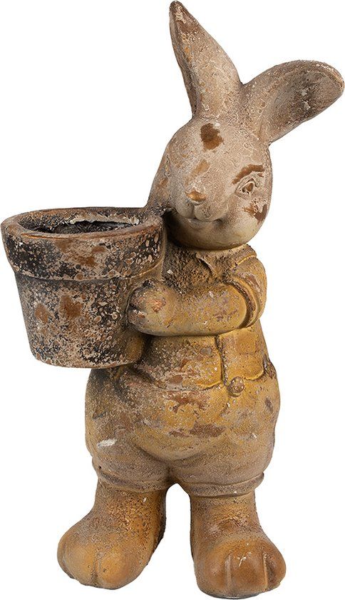Clayre & Eef Bloempot Konijn - 41 cm - Bruin