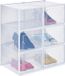 Merkloos Relaxdays schoenenbox, set van 6, stapelbaar, tot maat 48, schoenen organizer met ventilatiegaatjes, transparant