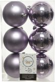 Decoris Kerstballen - 6x st - lila paars - D8 cm - kunststof - mat/glans - kerstversiering