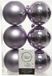 Decoris Kerstballen - 6x st - lila paars - D8 cm - kunststof - mat/glans - kerstversiering